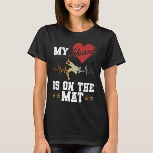 Heart On The Mat  Freestyle Wrestling Sport  Wrest T-shirt (Voorkant)