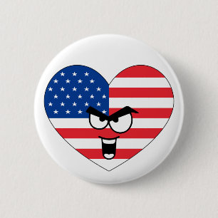 Heart on the USA - For real Americans. Ronde Button 5,7 Cm