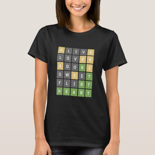 Heart Online Word Game T-shirt (Voorkant)
