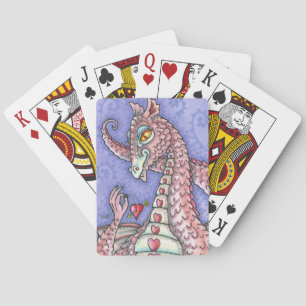HEART OP EEN VALENTIJN VAN DE BORREL VAN DE PINK V POKERKAARTEN
