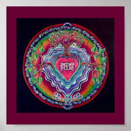 Heart Opening Mandala Afdrukken Poster