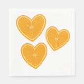 Heart Orange Party Napkin – Citrus Summer Decor Servet (Voorkant)