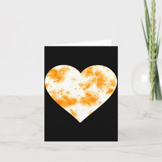 Heart Orange Tie Dye - Cute Valentines Day Graphic Kaart (Voorkant)