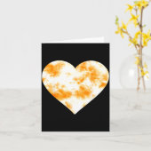 Heart Orange Tie Dye - Cute Valentines Day Graphic Kaart (Gele Bloem)