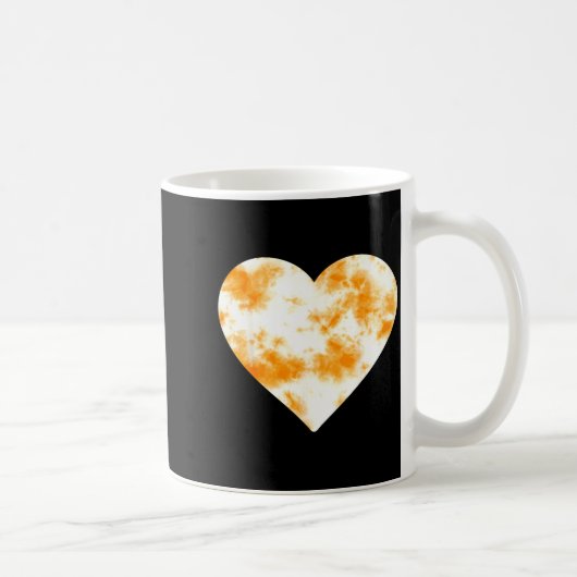 Heart Orange Tie Dye - Cute Valentines Day Graphic Koffiemok (Rechts)