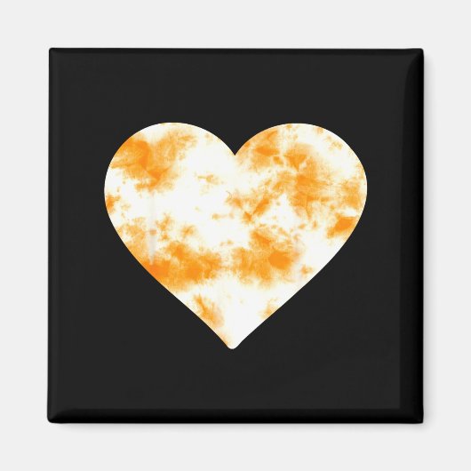 Heart Orange Tie Dye - Cute Valentines Day Graphic Magneet (Voorkant)