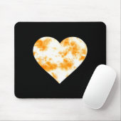 Heart Orange Tie Dye - Cute Valentines Day Graphic Muismat (Met muis)