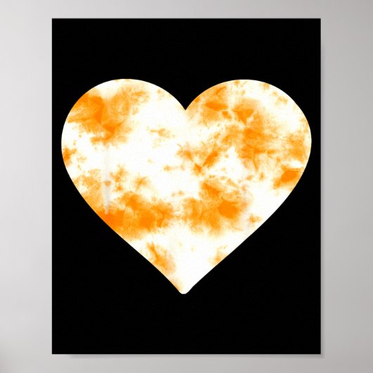 Heart Orange Tie Dye - Cute Valentines Day Graphic Poster (Voorkant)