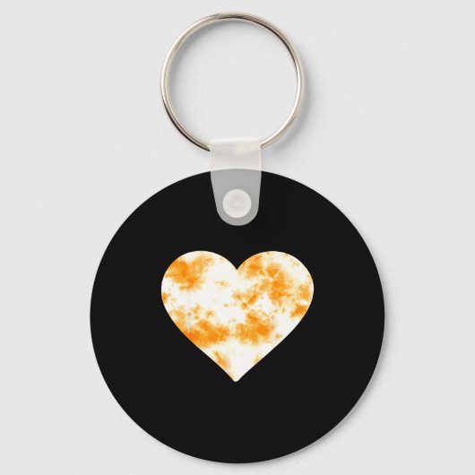 Heart Orange Tie Dye - Cute Valentines Day Graphic Sleutelhanger (Voorkant)