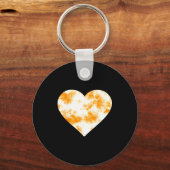 Heart Orange Tie Dye - Cute Valentines Day Graphic Sleutelhanger (Voorkant)