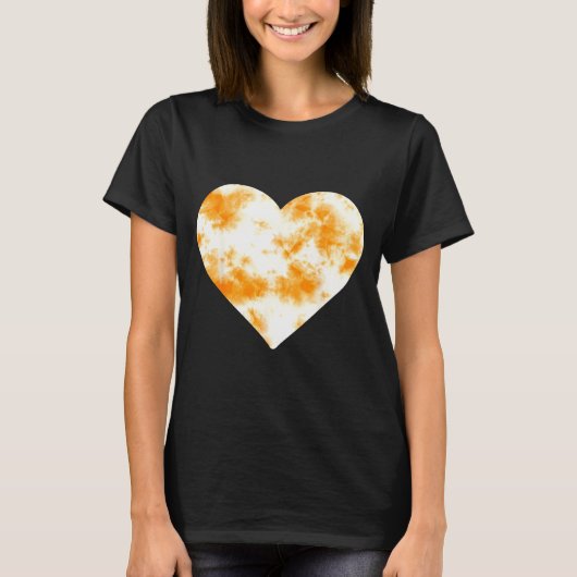 Heart Orange Tie Dye - Cute Valentines Day Graphic T-shirt (Voorkant)