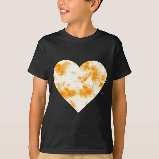 Heart Orange Tie Dye - Cute Valentines Day Graphic T-shirt (Voorkant)