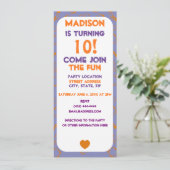 Heart Oranje Paarse vierkantjes Circles Stippen Bi Kaart (Staand voorkant)