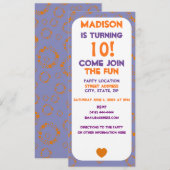 Heart Oranje Paarse vierkantjes Circles Stippen Bi Kaart (Voorkant / Achterkant)