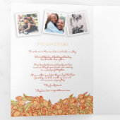 Heart oranje tulpen inkt verhaal toewijding bruilo drieluik programma (Binnenzijde eerst)