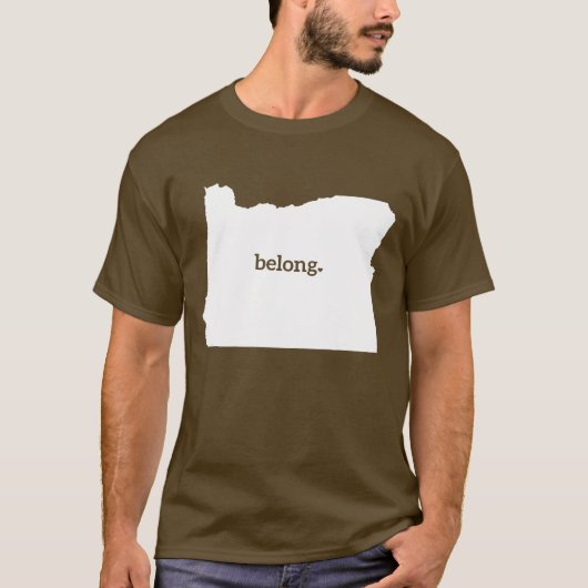 Heart Oregon Belong State Map T-shirt (Voorkant)