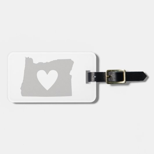 Heart Oregon staatssilhouette Bagagelabel (Voorkant horizontaal)