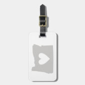 Heart Oregon staatssilhouette Bagagelabel (Voorkant verticaal)