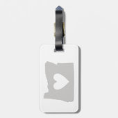 Heart Oregon staatssilhouette Bagagelabel (Achterkant verticaal)