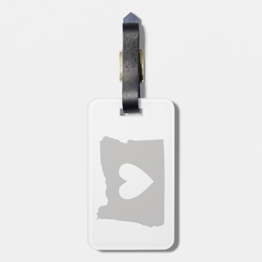 Heart Oregon staatssilhouette Bagagelabel (Achterkant verticaal)