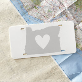 Heart Oregon staatssilhouette Nummerplaat