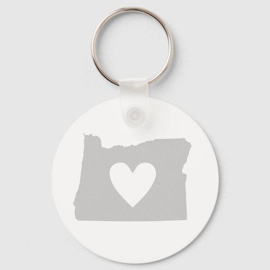 Heart Oregon staatssilhouette Sleutelhanger (Voorkant)