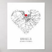 Heart Orihuela City Map (Spanje) Poster (Voorkant)