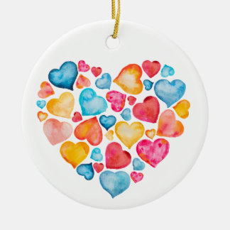 Heart Ornament | in Reds, Blues en Sinaasappels