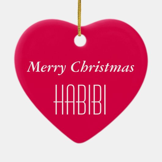 Heart Ornament Merry Kerstmis HABIBI (Achterkant)