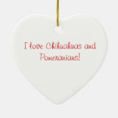 Heart Ornament met een Chihuahua Pomeranian mix (Achterkant)