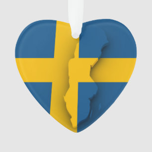 Heart ornament - Zweedse vlag / sneeuwvlok