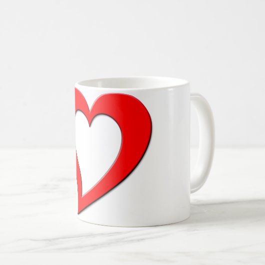 Heart Outline Coffee Mok (Voorkant rechts)