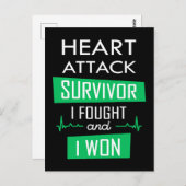 Heart overlevende, ik vocht en won briefkaart (Voorkant / Achterkant)