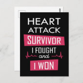 Heart overlevende, ik vocht en won briefkaart (Voorkant / Achterkant)