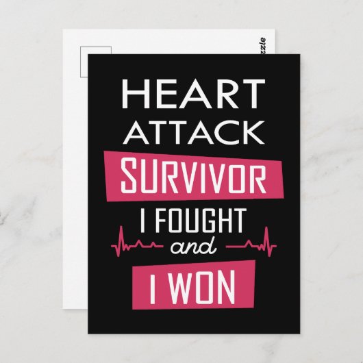 Heart overlevende, ik vocht en won briefkaart (Voorkant / Achterkant)