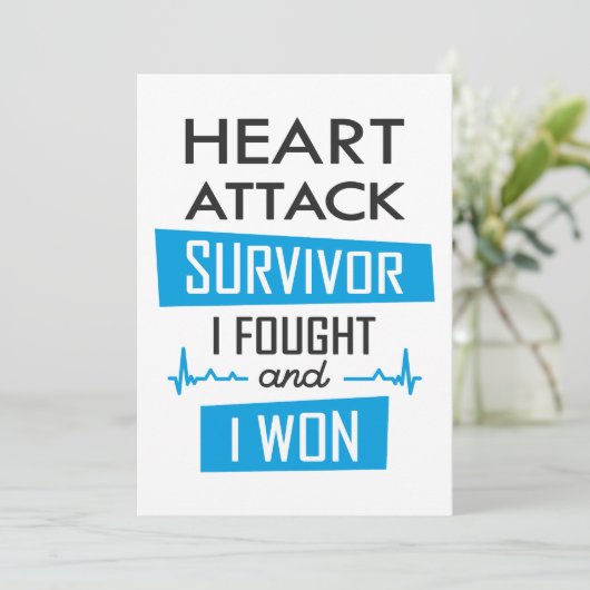 Heart overlevende, ik vocht en won kaart (Staand voorkant)