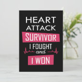 Heart overlevende, ik vocht en won kaart (Staand voorkant)