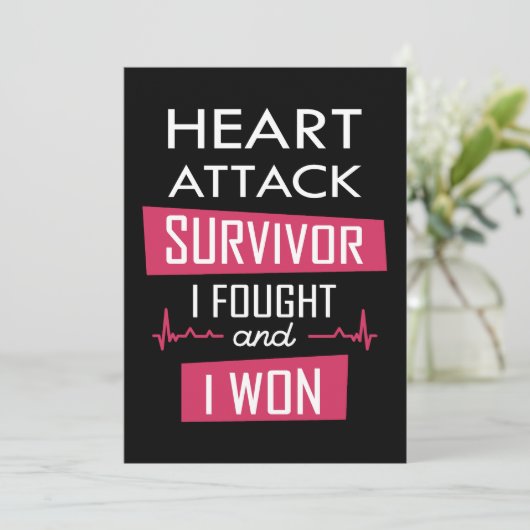 Heart overlevende, ik vocht en won kaart (Staand voorkant)