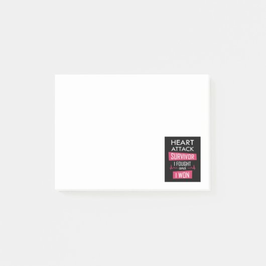 Heart overlevende, ik vocht en won post-it® notes (Voorkant)