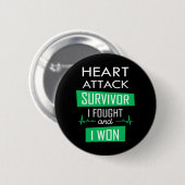 Heart overlevende, ik vocht en won ronde button 5,7 cm (Voorkant /achterkant)