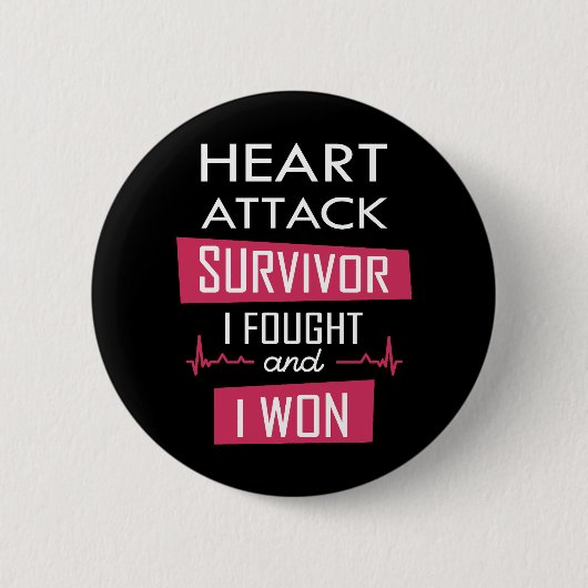 Heart overlevende, ik vocht en won ronde button 5,7 cm (Voorkant)