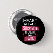 Heart overlevende, ik vocht en won ronde button 5,7 cm (Voorkant /achterkant)