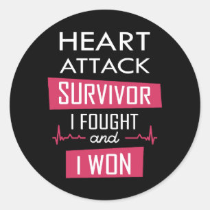 Heart overlevende, ik vocht en won ronde sticker