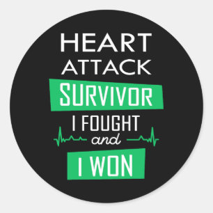 Heart overlevende, ik vocht en won ronde sticker