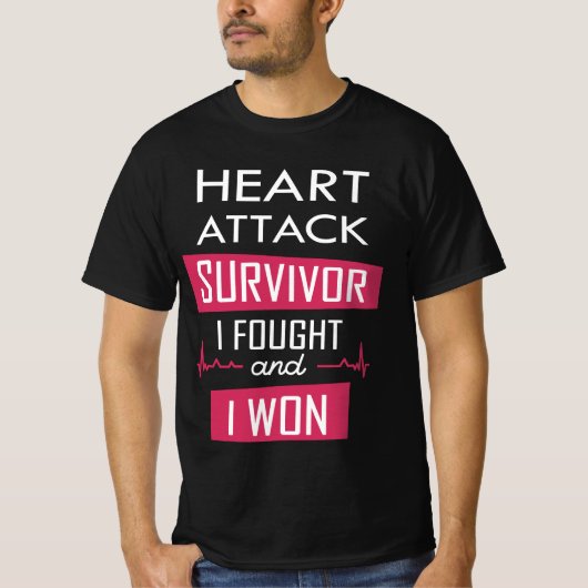 Heart overlevende, ik vocht en won t-shirt (Voorkant)