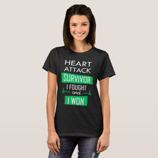 Heart overlevende, ik vocht en won t-shirt (Voorkant volledig)