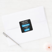 Heart overlevende, ik vocht en won vierkante sticker (Envelop)
