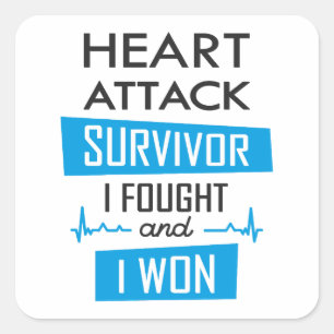 Heart overlevende, ik vocht en won vierkante sticker