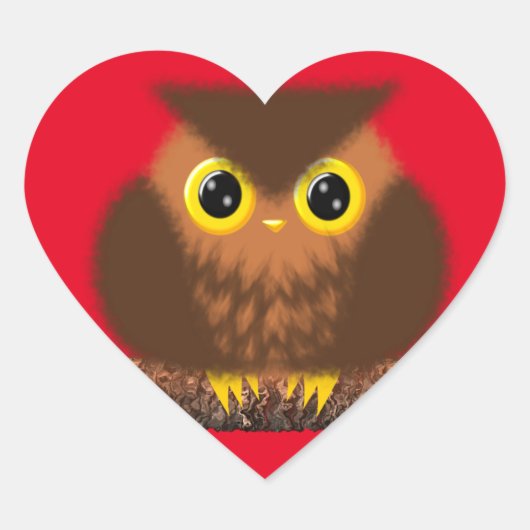 Heart Owl Hart Sticker (Voorkant)
