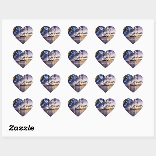 Heart Paarse Beach Weddenschappen Stickers (Vel)